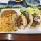 Tacos (3) Rice & Beans